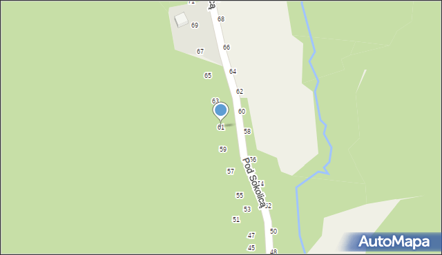 Będkowice, Pod Sokolicą, 61, mapa Będkowice