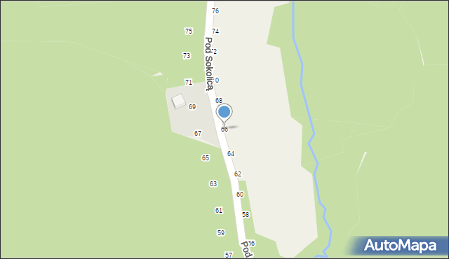 Będkowice, Pod Sokolicą, 66, mapa Będkowice