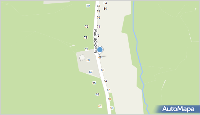 Będkowice, Pod Sokolicą, 68, mapa Będkowice