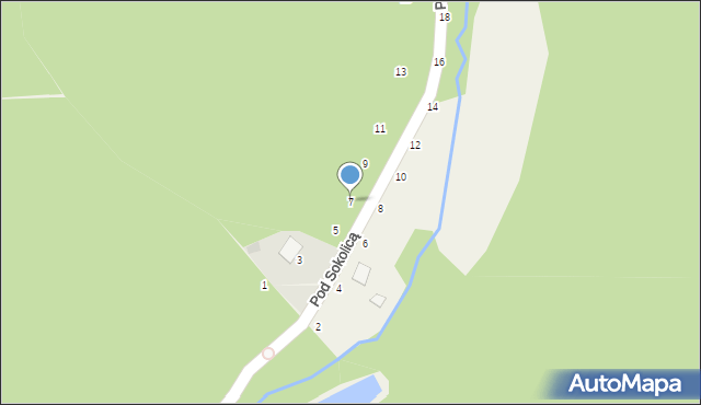 Będkowice, Pod Sokolicą, 7, mapa Będkowice