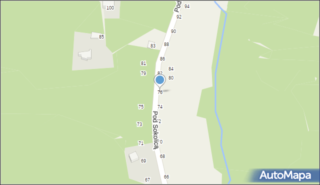 Będkowice, Pod Sokolicą, 76, mapa Będkowice