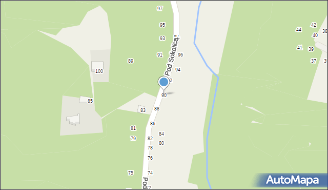 Będkowice, Pod Sokolicą, 90, mapa Będkowice