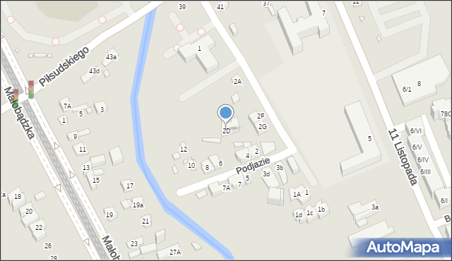 Będzin, Podjazie, 2D, mapa Będzin