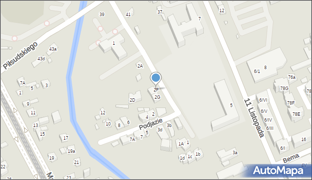 Będzin, Podjazie, 2F, mapa Będzin