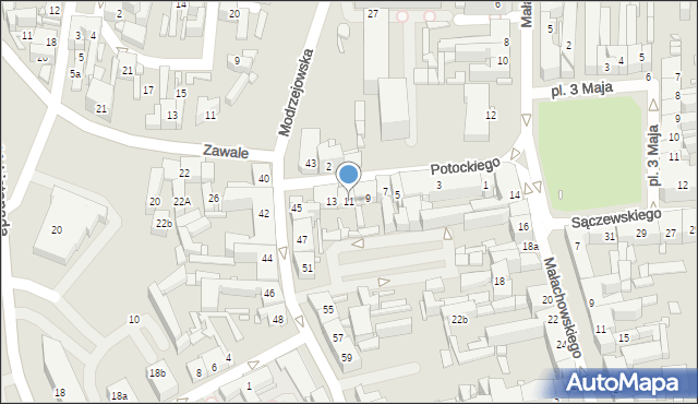 Będzin, Potockiego Ignacego, 11, mapa Będzin