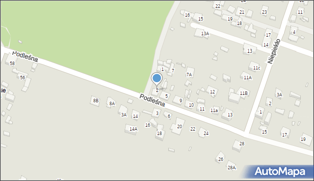 Będzin, Podleśna, 2, mapa Będzin