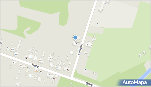 Będzin, Podłosie, 1A, mapa Będzin