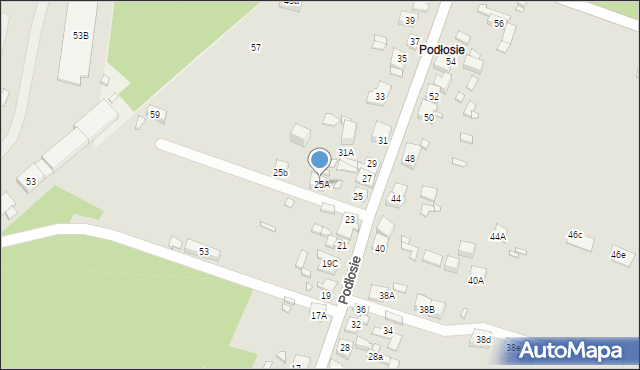 Będzin, Podłosie, 25A, mapa Będzin