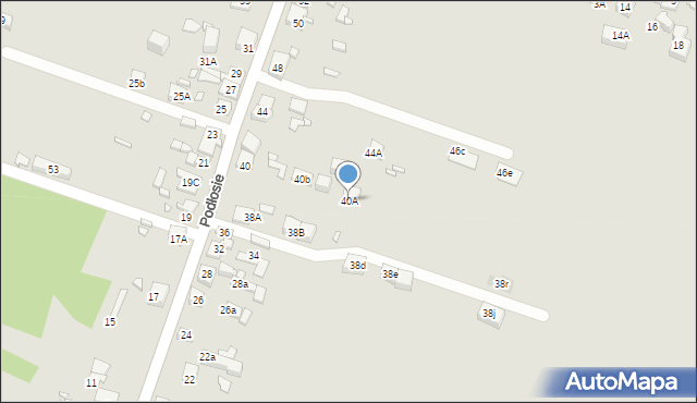Będzin, Podłosie, 40A, mapa Będzin