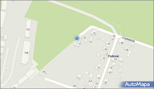 Będzin, Podłosie, 43a, mapa Będzin