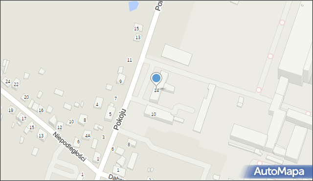 Będzin, Pokoju, 14, mapa Będzin