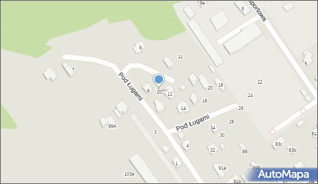 Bełchatów, Pod Ługami, 10, mapa Bełchatów