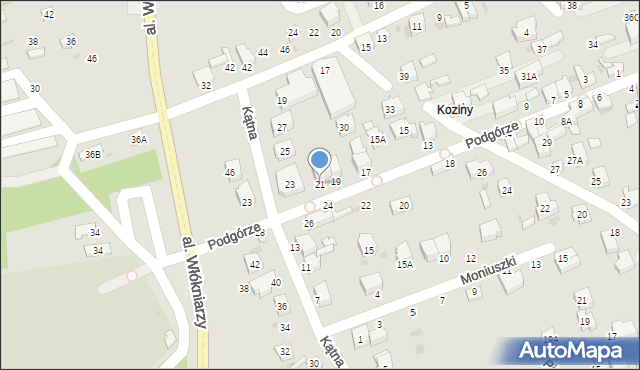 Bełchatów, Podgórze, 21, mapa Bełchatów