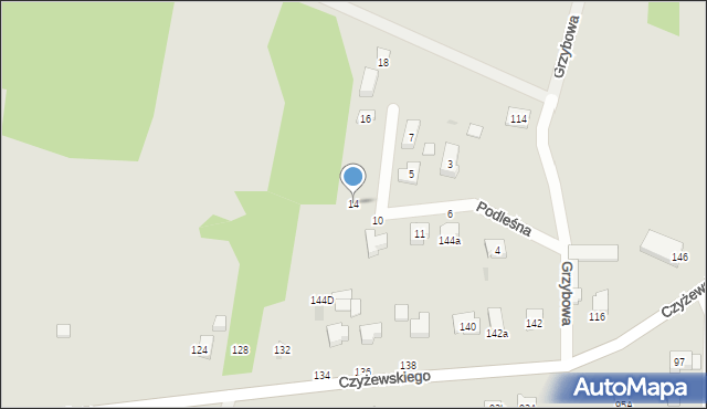 Bełchatów, Podleśna, 14, mapa Bełchatów