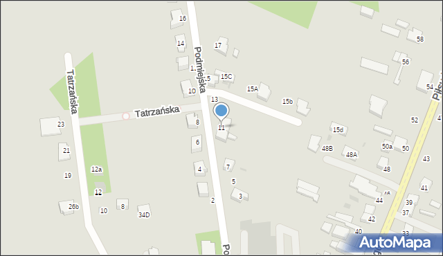 Bełchatów, Podmiejska, 11, mapa Bełchatów