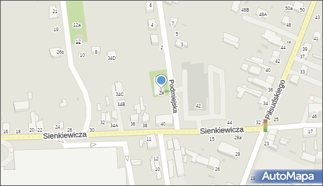 Bełchatów, Podmiejska, 2a, mapa Bełchatów