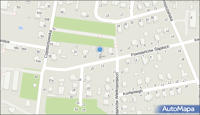 Bełchatów, Powstańców Śląskich, 16, mapa Bełchatów