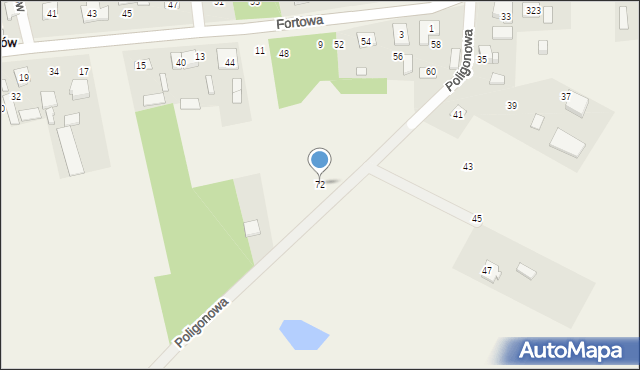 Beniaminów, Poligonowa, 72, mapa Beniaminów