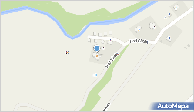 Berezka, Pod Skałą, 8, mapa Berezka