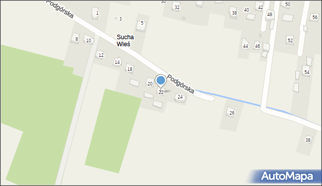 Besko, Podgórska, 22, mapa Besko