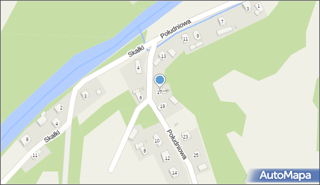 Besko, Południowa, 17, mapa Besko