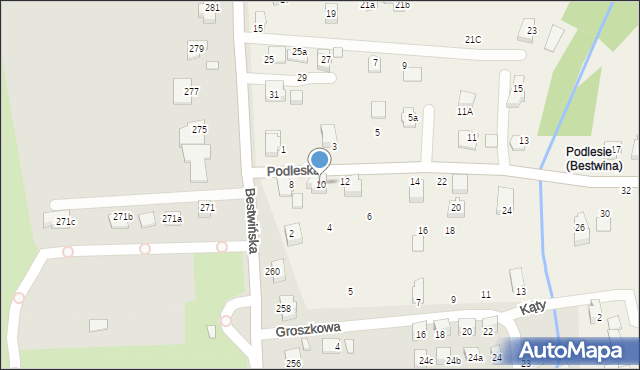 Bestwina, Podleska, 10, mapa Bestwina