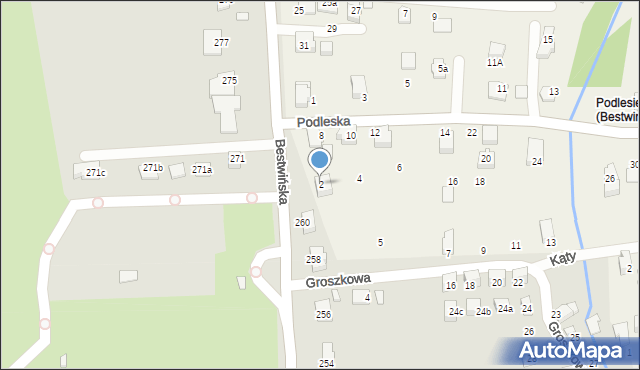 Bestwina, Podleska, 2, mapa Bestwina