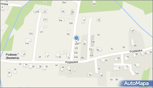 Bestwina, Podleska, 43d, mapa Bestwina