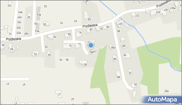 Bestwina, Podleska, 74A, mapa Bestwina