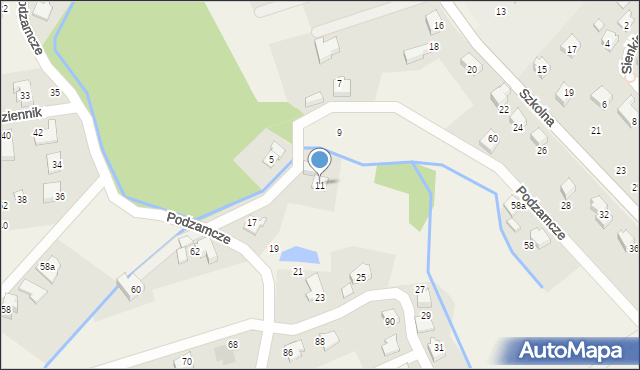 Bestwina, Podzamcze, 11, mapa Bestwina