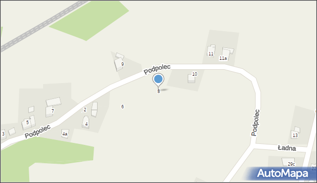 Bestwinka, Podpolec, 8, mapa Bestwinka