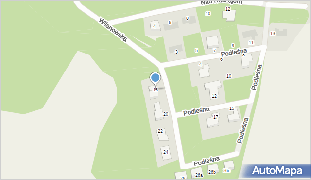 Bezrzecze, Podleśna, 16, mapa Bezrzecze