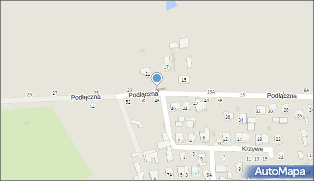 Biała Podlaska, Podłączna, 19, mapa Białej Podlaskiej