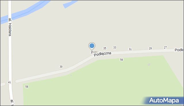 Biała Podlaska, Podłączna, 37, mapa Białej Podlaskiej