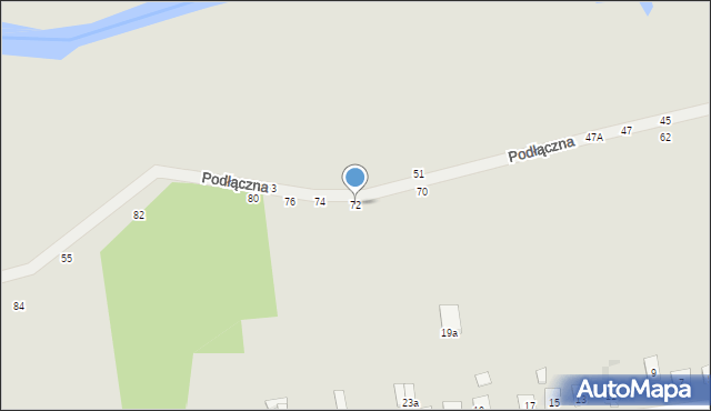 Biała Podlaska, Podłączna, 72, mapa Białej Podlaskiej