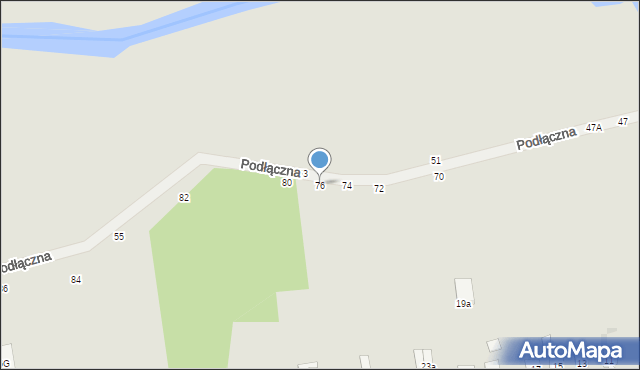Biała Podlaska, Podłączna, 76, mapa Białej Podlaskiej