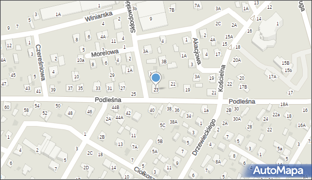 Biała Podlaska, Podleśna, 23, mapa Białej Podlaskiej