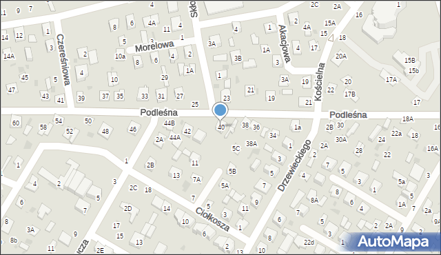 Biała Podlaska, Podleśna, 40, mapa Białej Podlaskiej