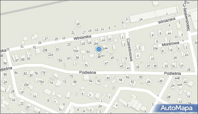 Biała Podlaska, Podleśna, 49, mapa Białej Podlaskiej