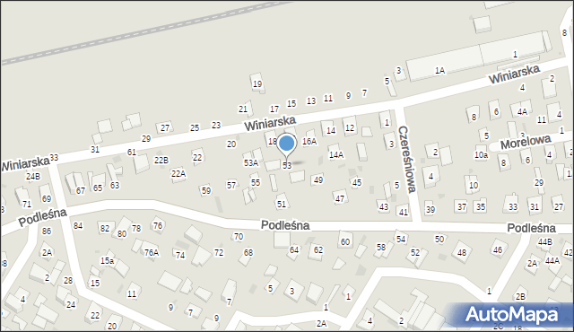 Biała Podlaska, Podleśna, 53, mapa Białej Podlaskiej
