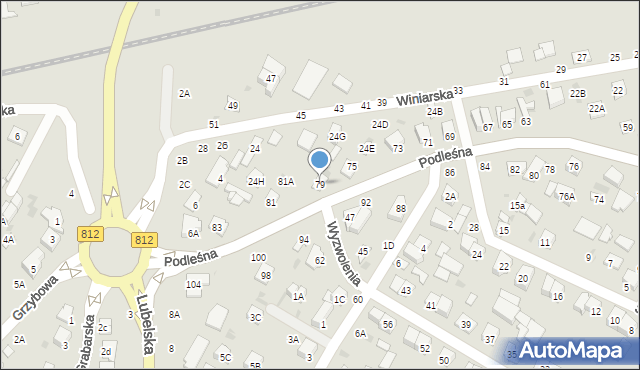 Biała Podlaska, Podleśna, 79, mapa Białej Podlaskiej