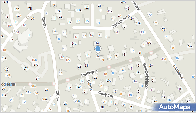 Biała Podlaska, Podleśna, 9a, mapa Białej Podlaskiej