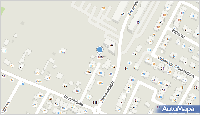 Biała Podlaska, Podmiejska, 19D, mapa Białej Podlaskiej