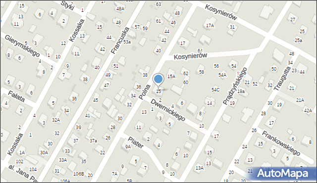 Biała Podlaska, Polna, 15, mapa Białej Podlaskiej