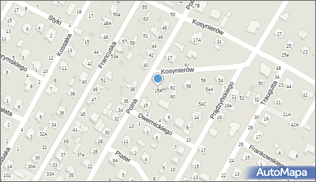 Biała Podlaska, Polna, 15A, mapa Białej Podlaskiej