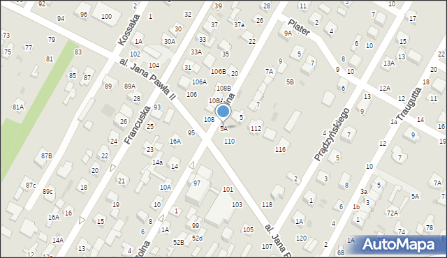 Biała Podlaska, Polna, 5A, mapa Białej Podlaskiej