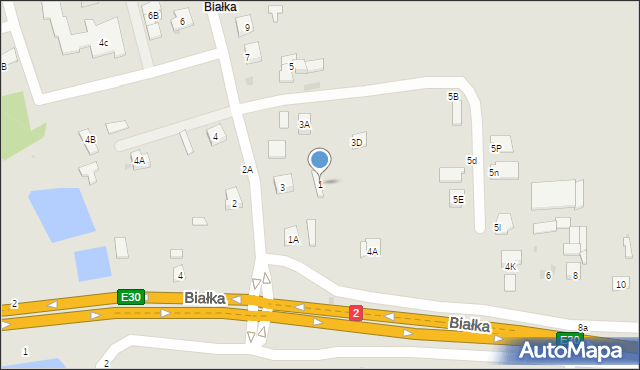 Biała Podlaska, Powstańców, 1, mapa Białej Podlaskiej