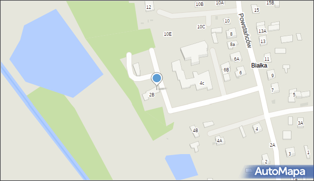 Biała Podlaska, Powstańców, 4d, mapa Białej Podlaskiej