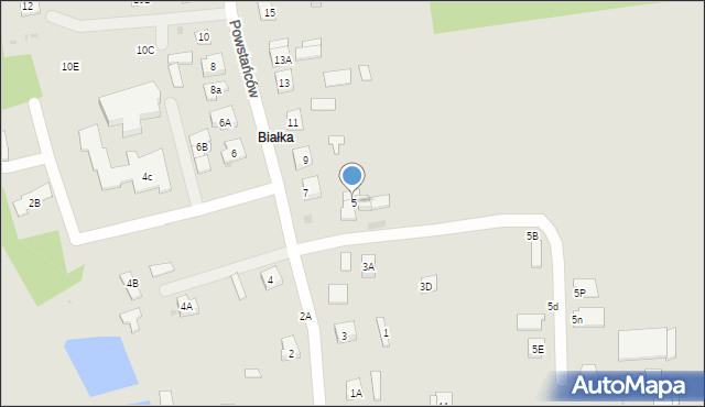 Biała Podlaska, Powstańców, 5, mapa Białej Podlaskiej