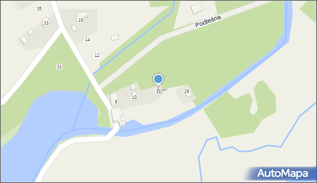 Biała Wielka, Podleśna, 31, mapa Biała Wielka